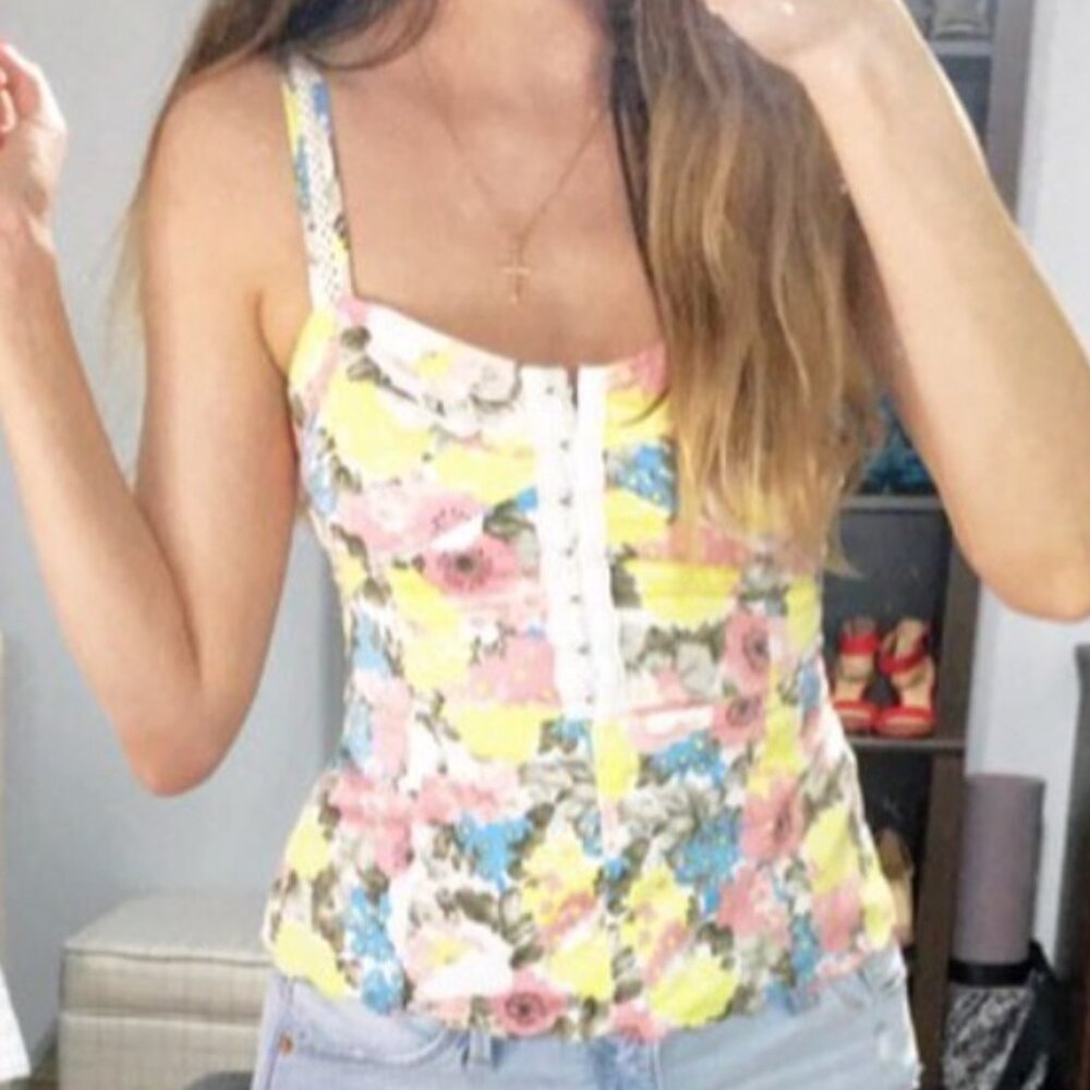 Free People Floral Corset Top